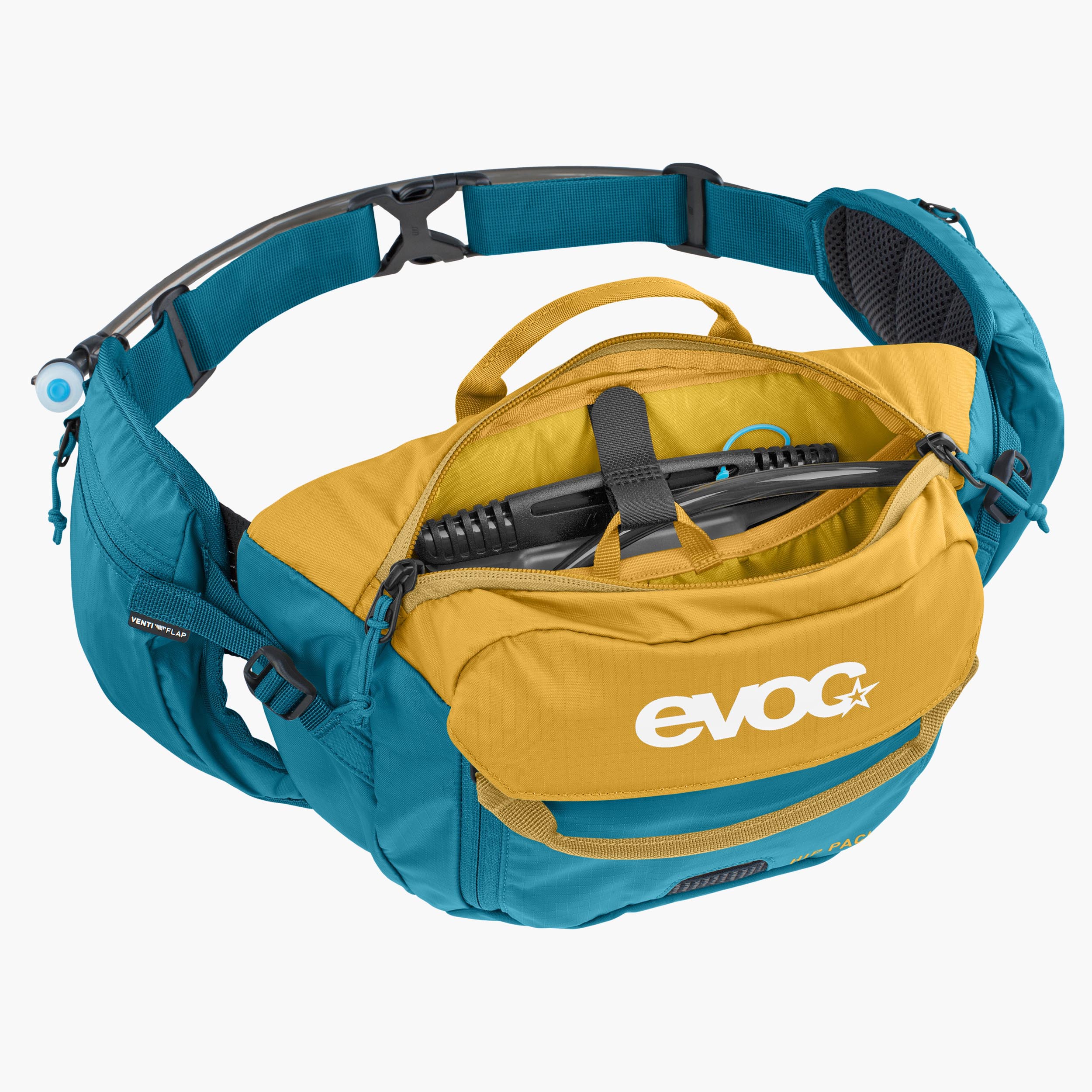 HIP PACK 3 + HYDRATION BLADDER 1,5 - Leichte Hüfttasche mit maximaler Rückenbelüftung inkl. Trinkblase