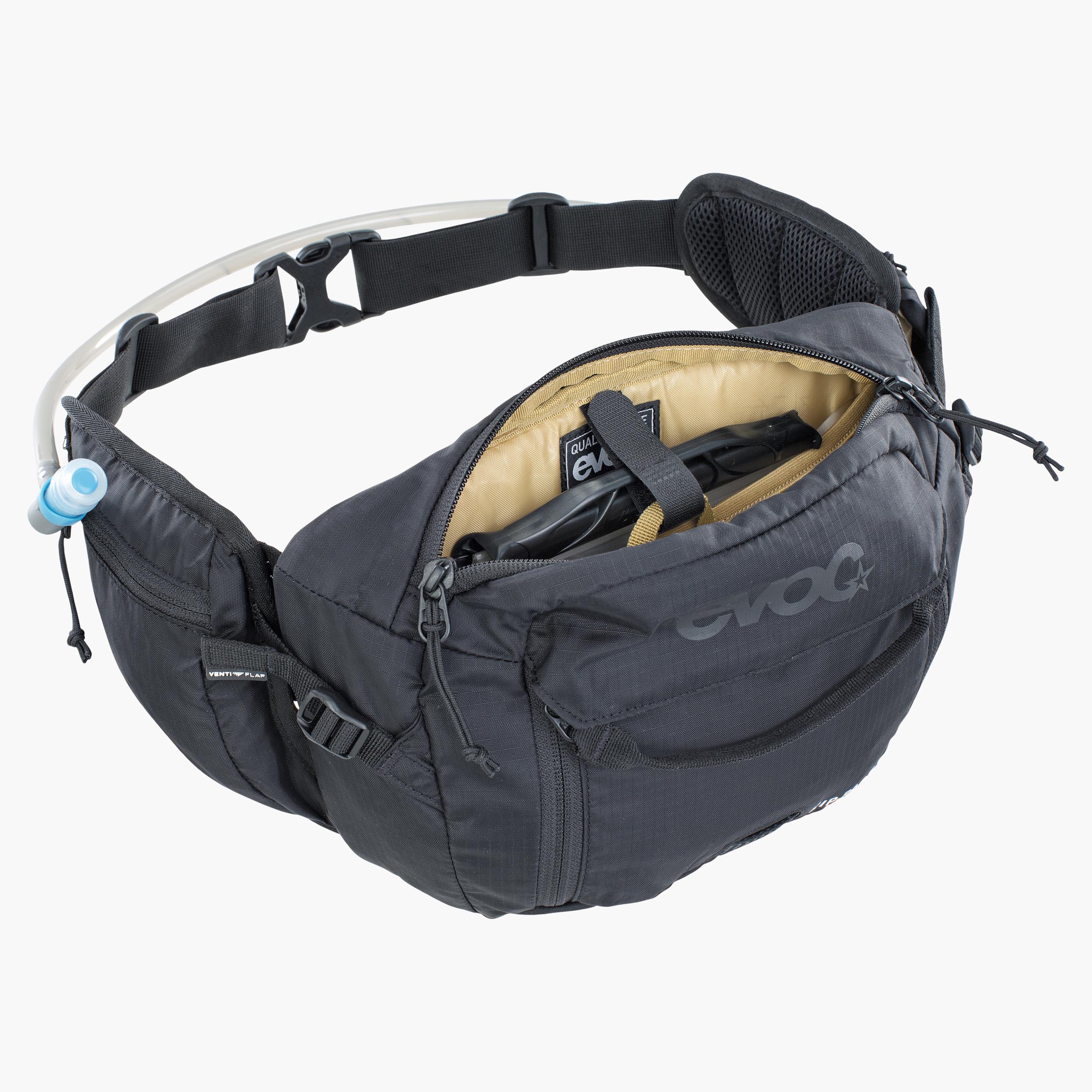 HIP PACK 3 + HYDRATION BLADDER 1,5 - Leichte Hüfttasche mit maximaler Rückenbelüftung inkl. Trinkblase