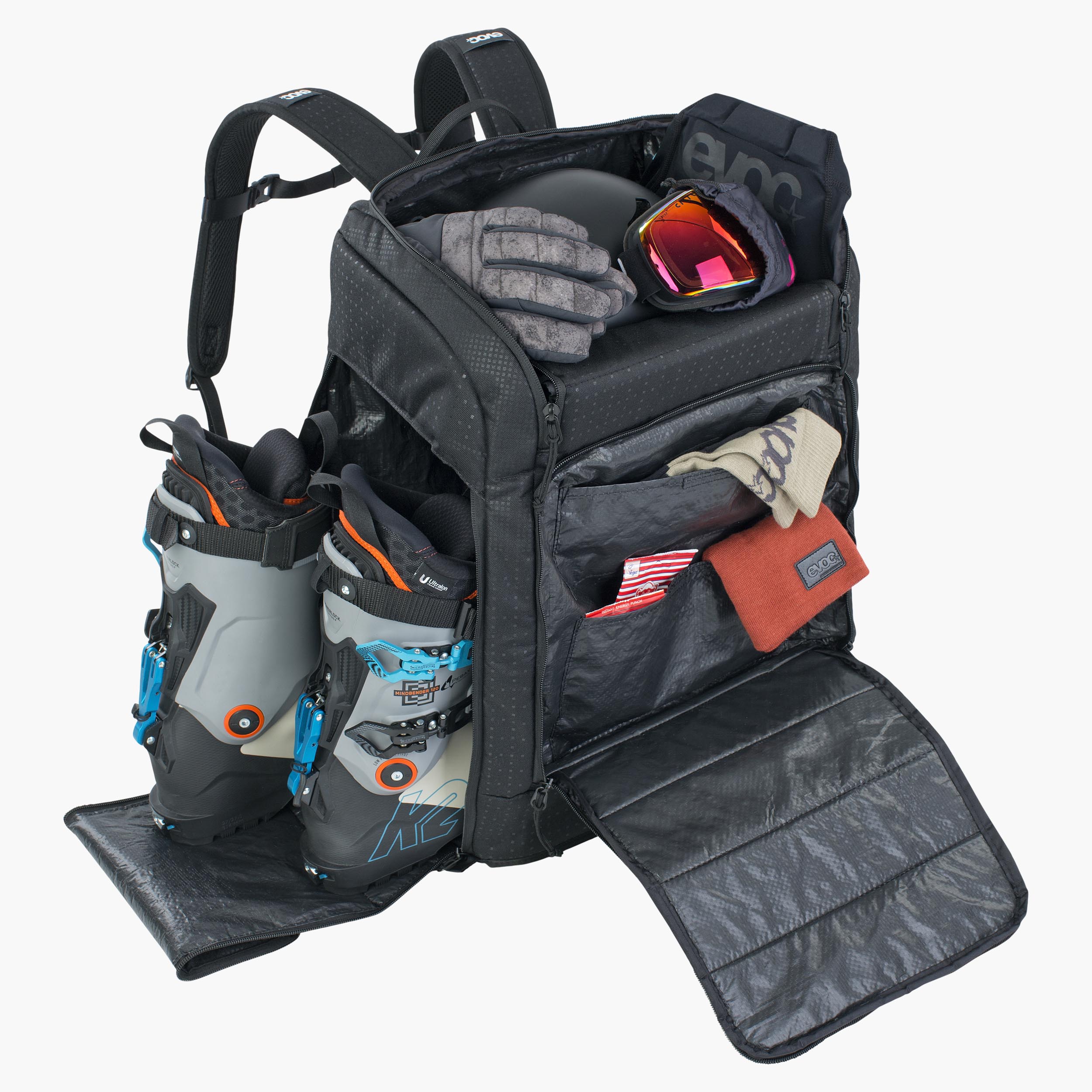 GEAR BACKPACK 60 - Perfekt organisierter Material-Reise-Rucksack mit viel Stauraum für Schnee-oder Bike-Abenteuer