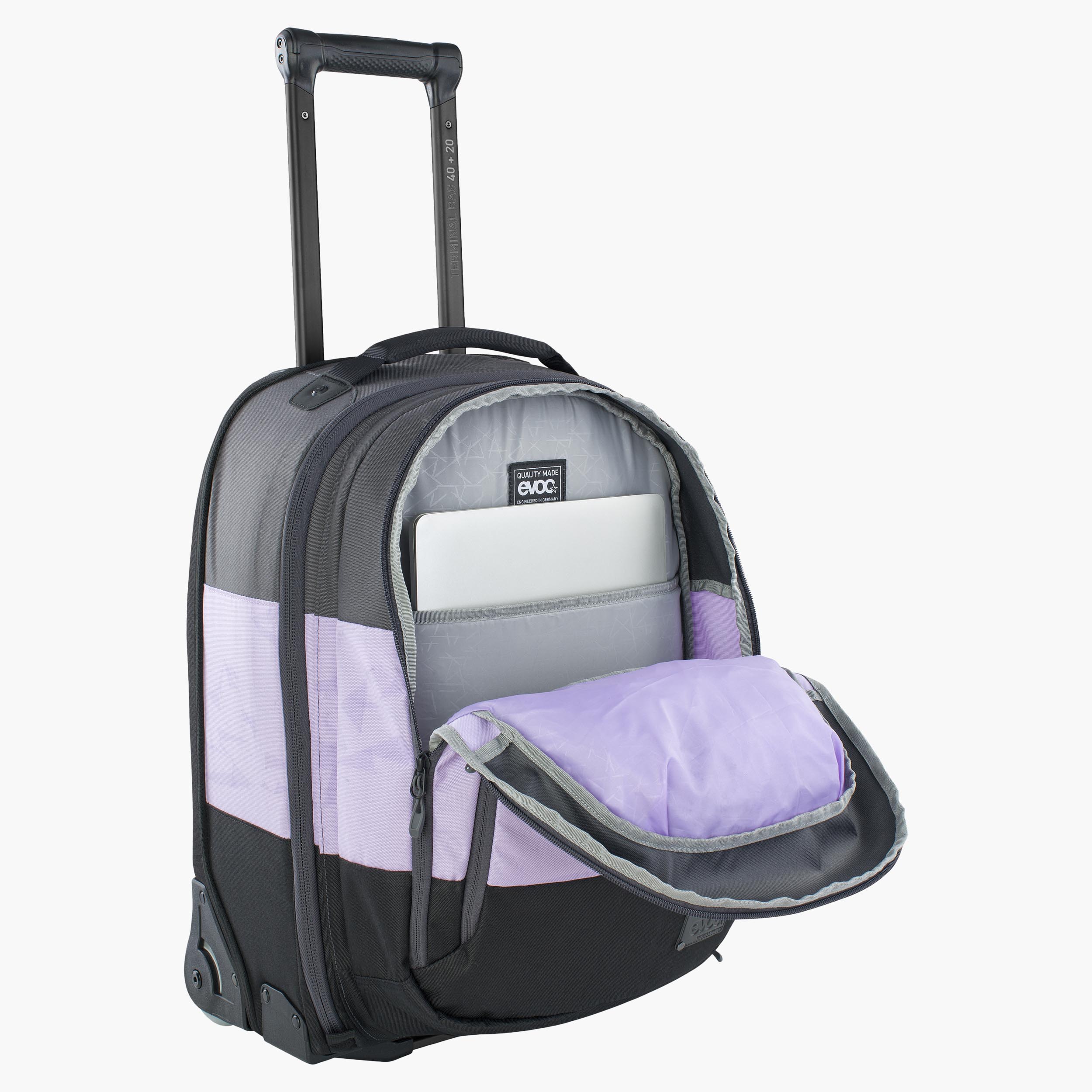 TERMINAL BAG 40+20 - Light, hand-luggage-sized trolley suitcase with integrated backpack